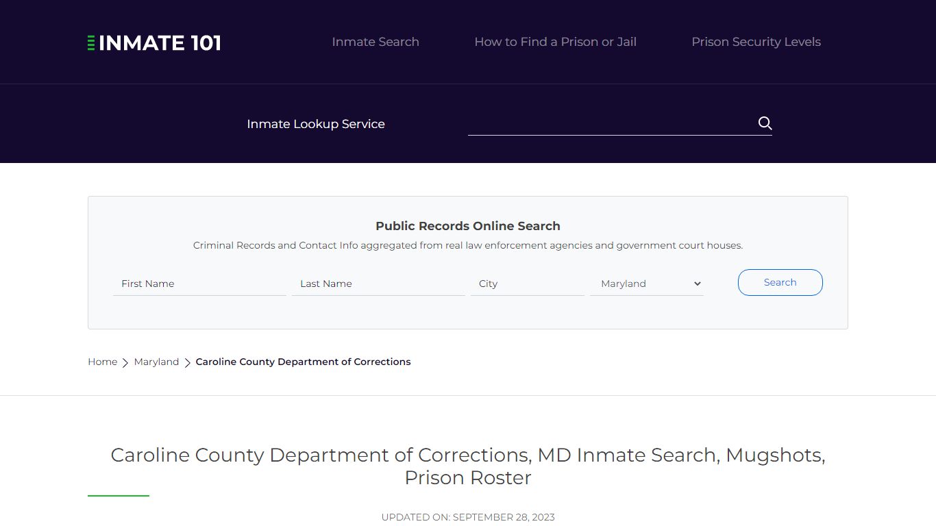 Caroline County Department of Corrections, MD Inmate Search, Mugshots ...
